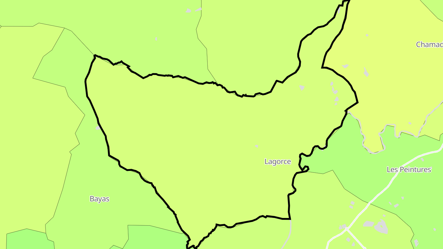 Carte des prix de l'immobilier Lagorce
