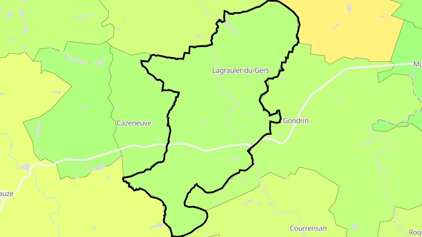 Carte des prix de l'immobilier Lagraulet-du-Gers
