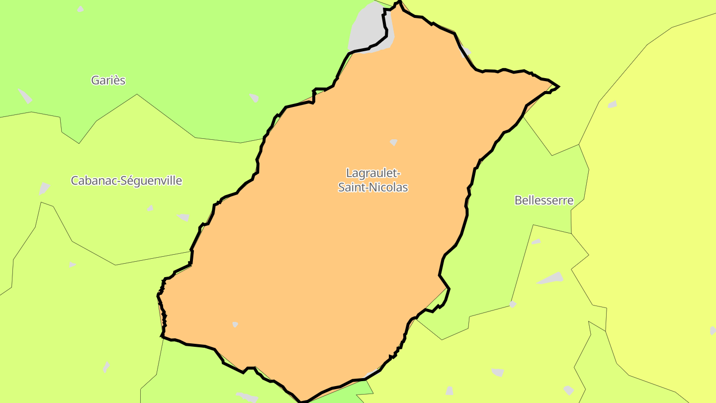 Carte des prix de l'immobilier Lagraulet-Saint-Nicolas