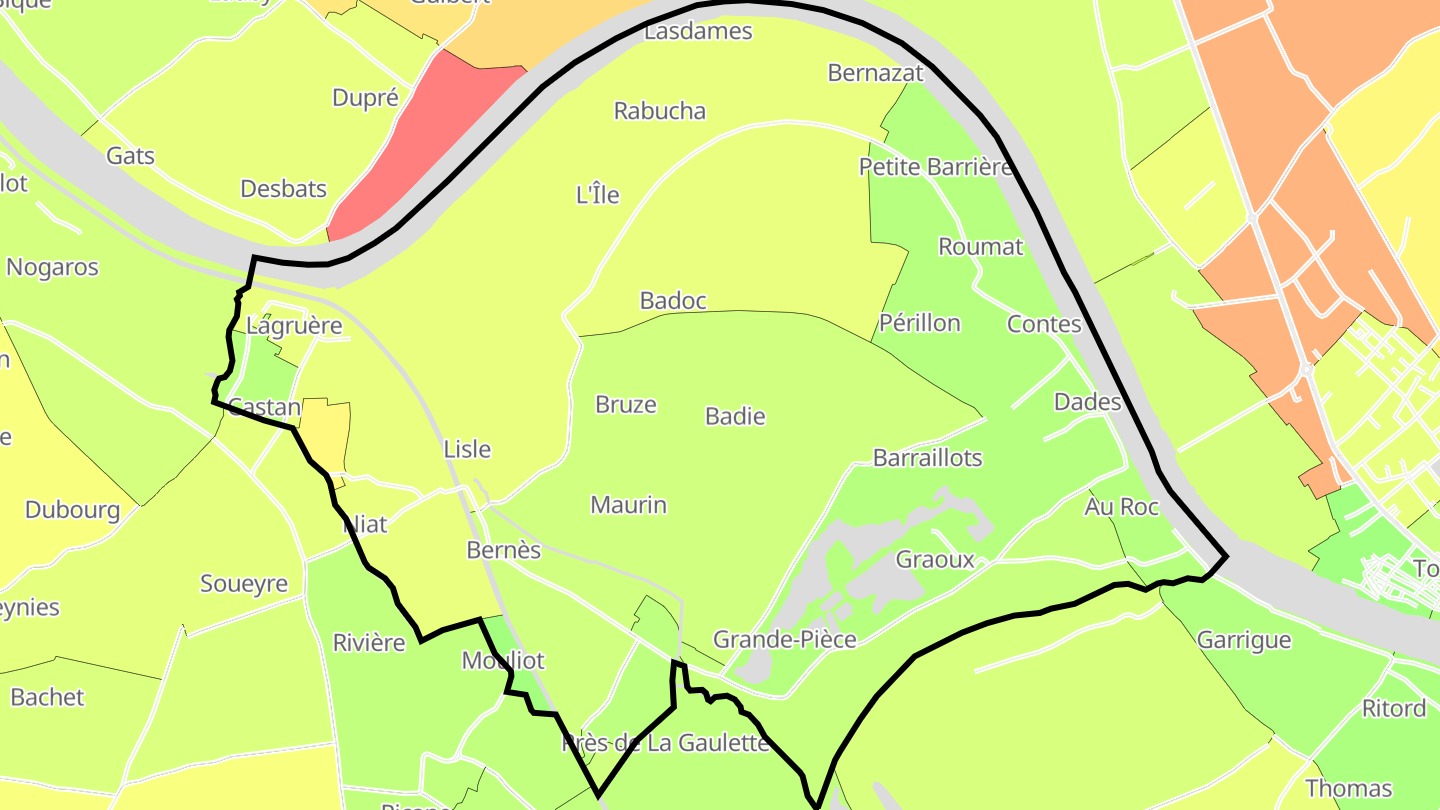 Carte des prix de l'immobilier Lagruère