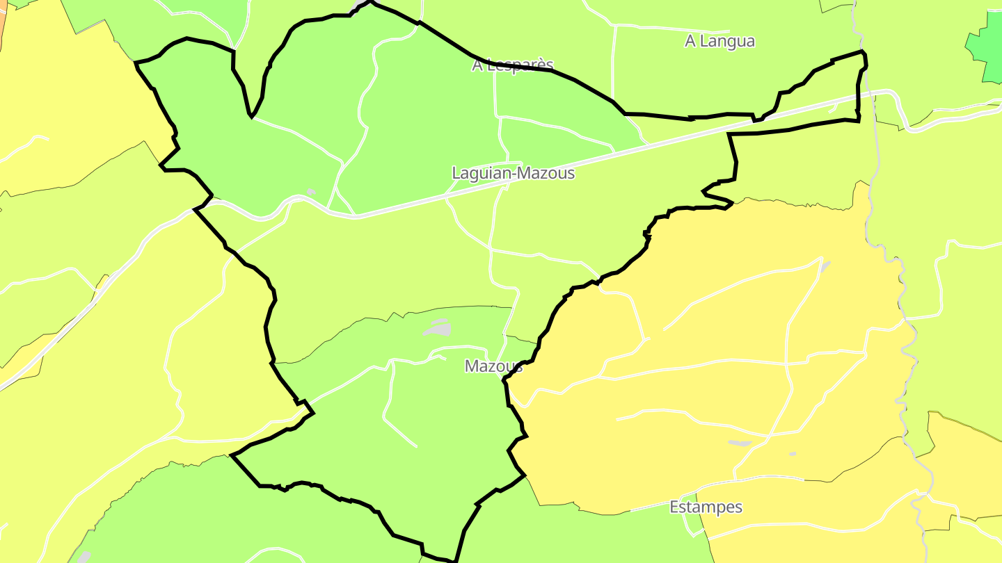 Carte des prix de l'immobilier Laguian-Mazous