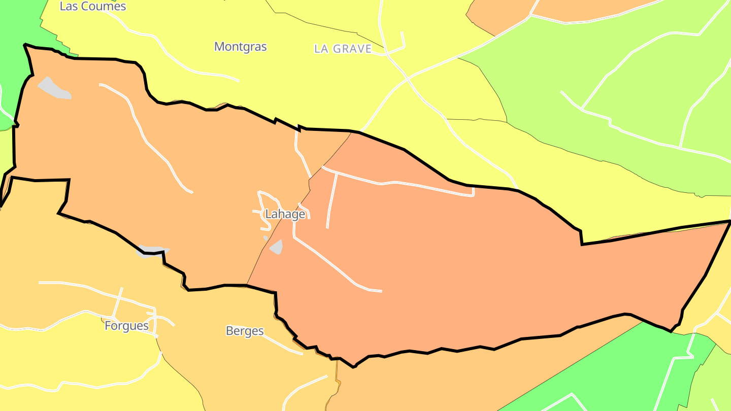 Carte des prix de l'immobilier Lahage