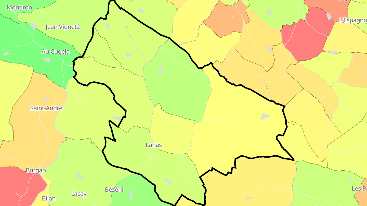 Carte des prix de l'immobilier Lahas