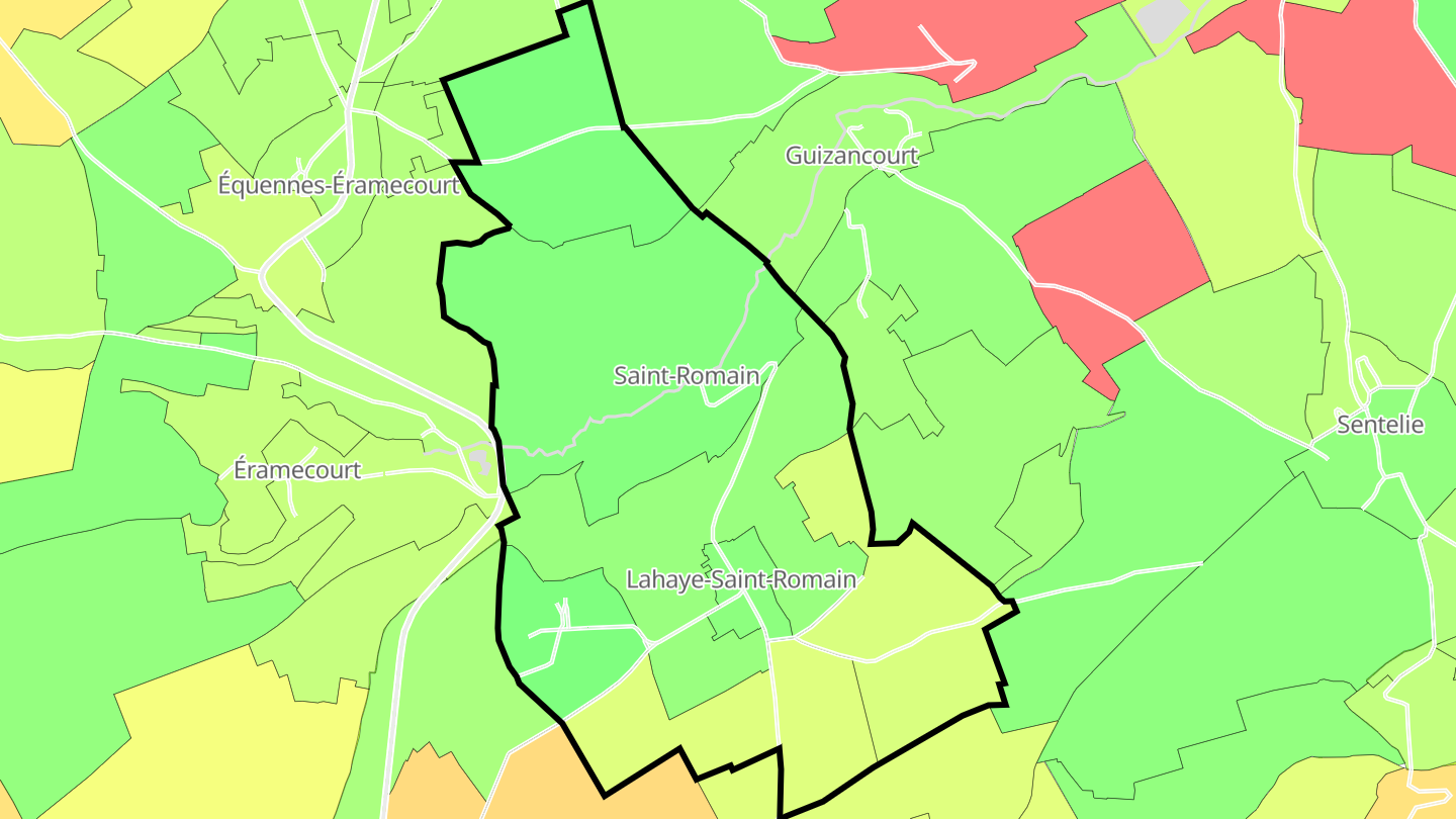 Carte des prix de l'immobilier Lahaye-Saint-Romain