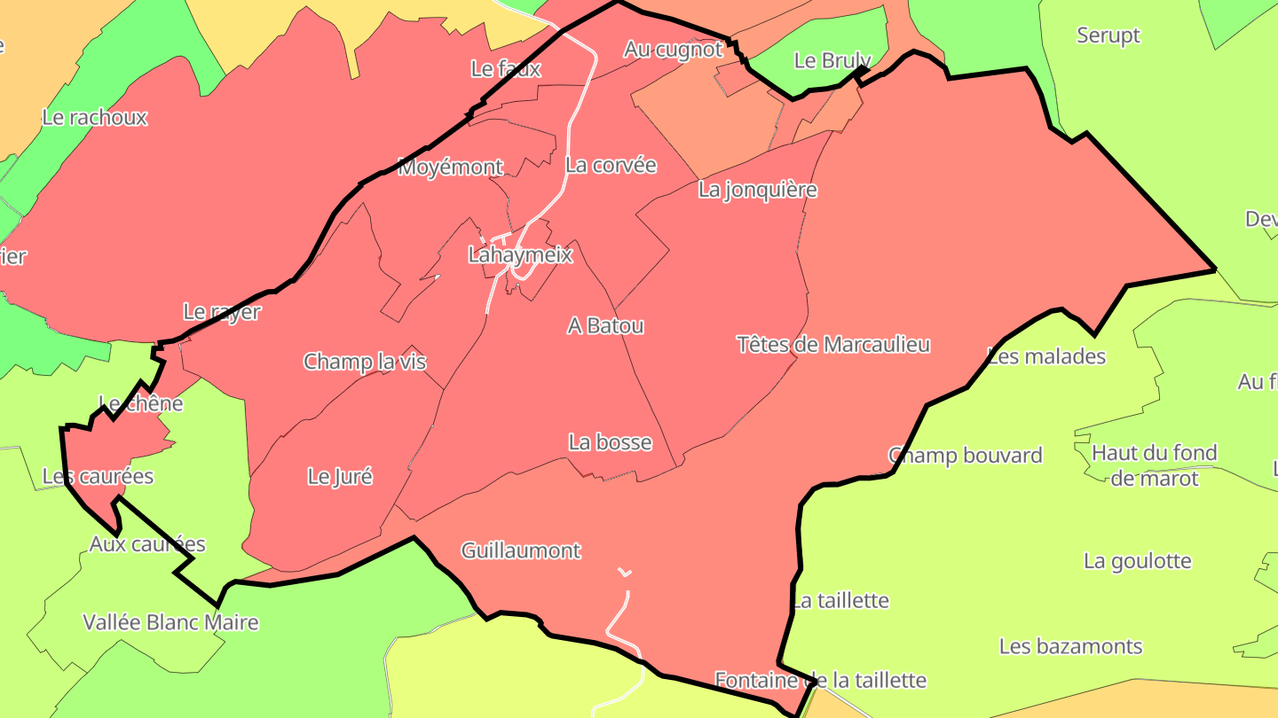 Carte des prix de l'immobilier Lahaymeix