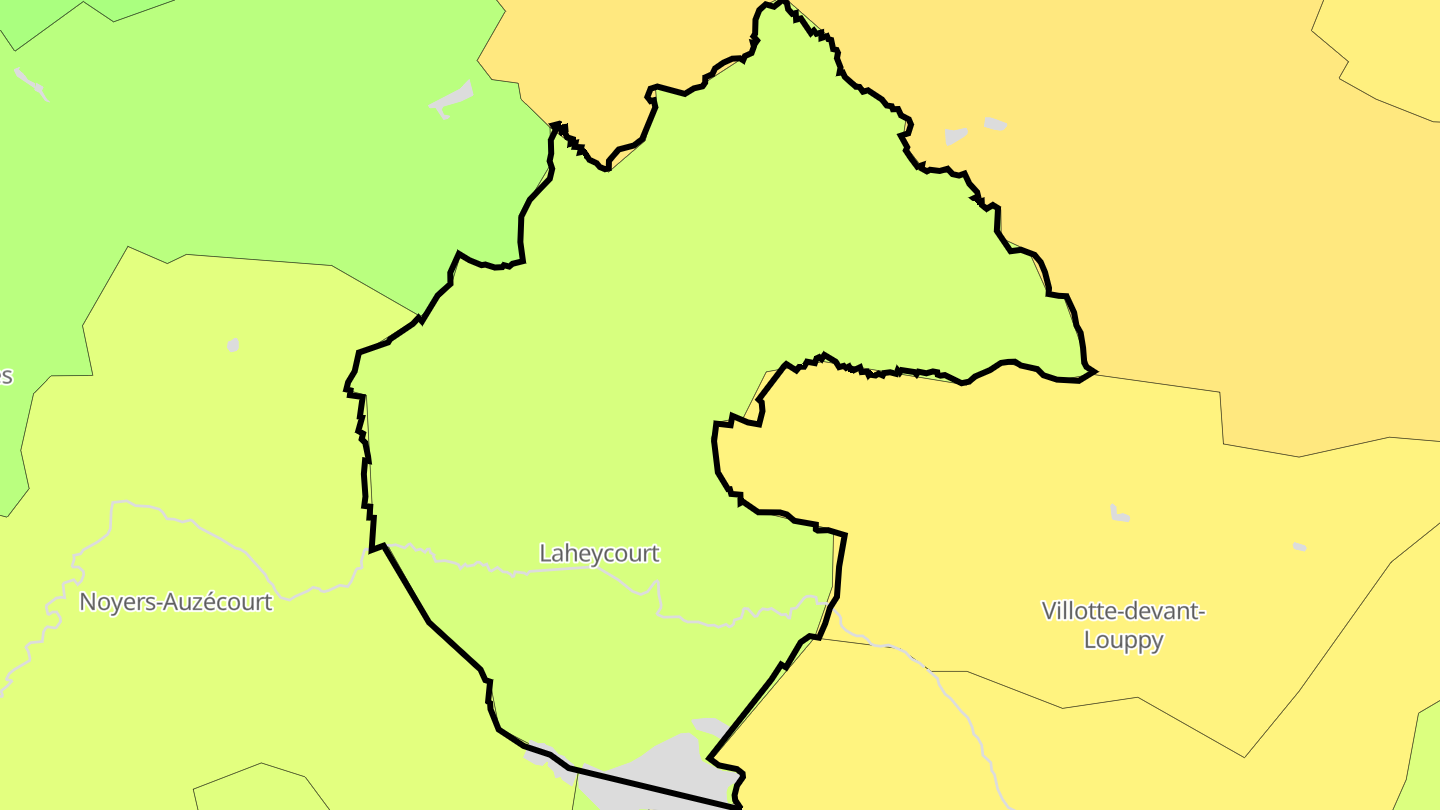 Carte des prix de l'immobilier Laheycourt