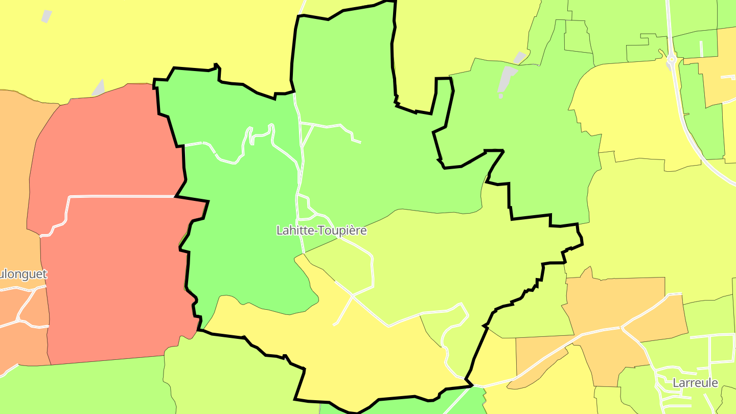 Carte des prix de l'immobilier Lahitte-Toupière