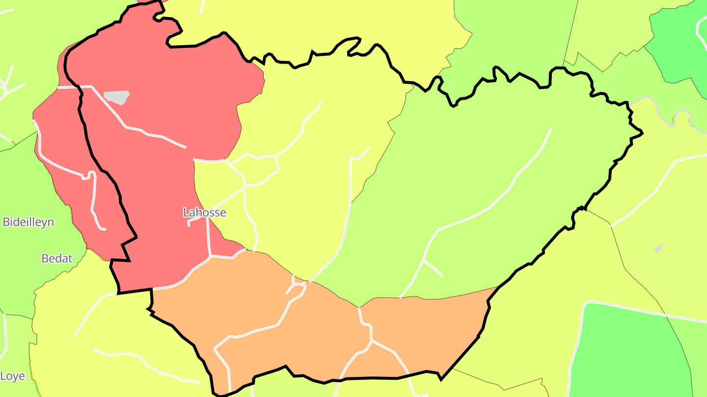 Carte des prix de l'immobilier Lahosse