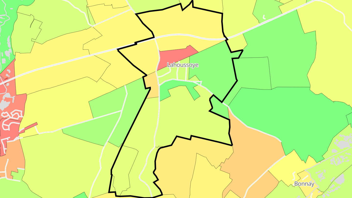 Carte des prix de l'immobilier Lahoussoye