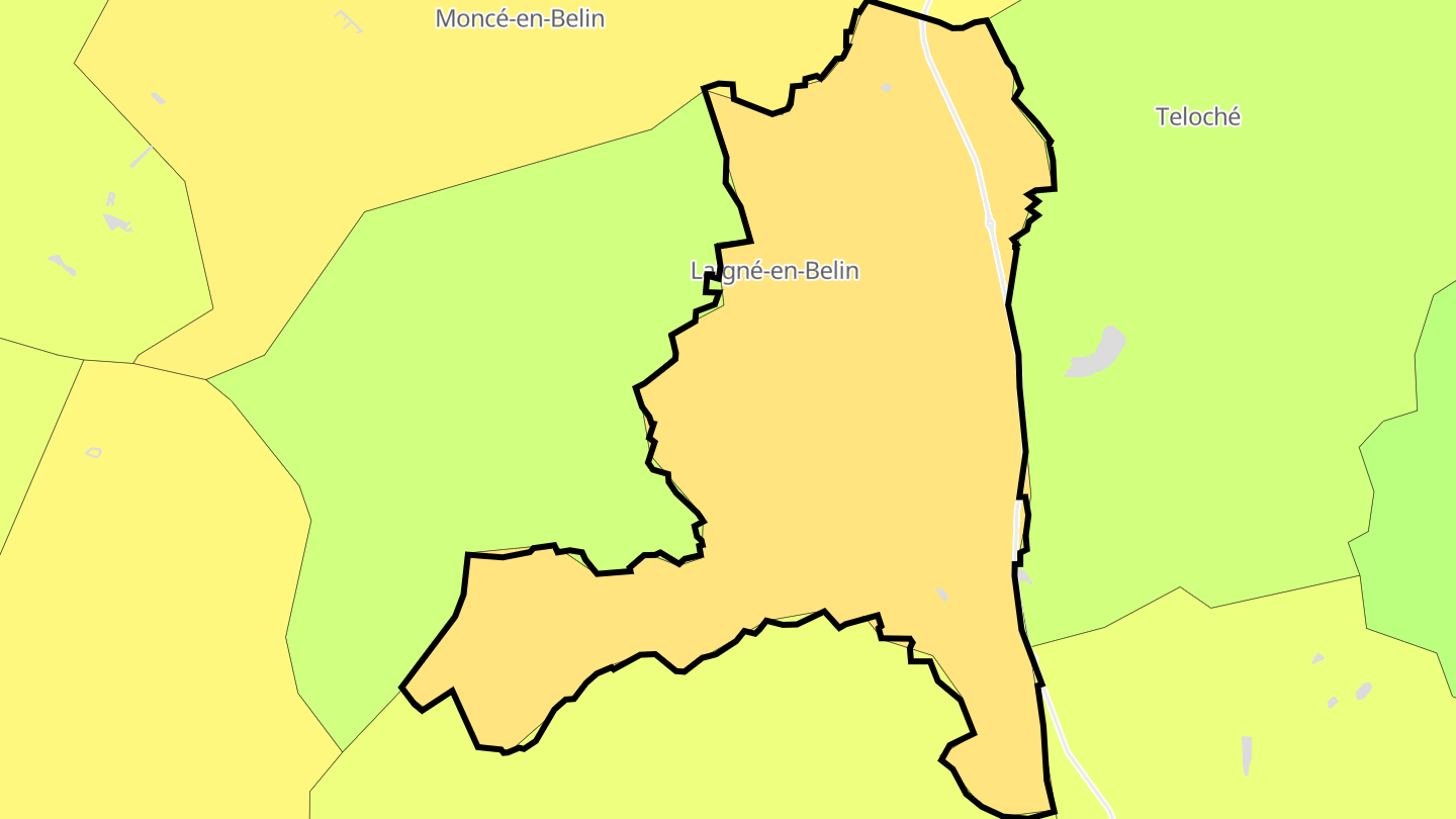 Carte des prix de l'immobilier Laigné-en-Belin