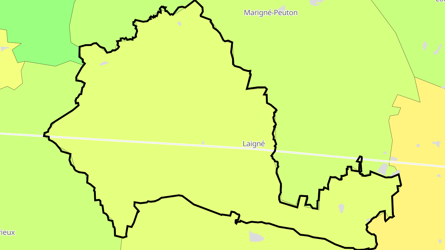 Carte des prix de l'immobilier Laigné