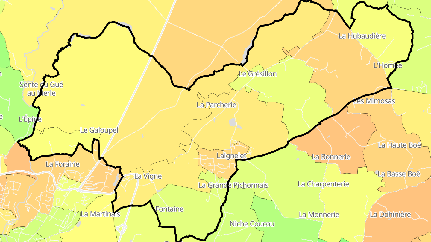 Carte des prix de l'immobilier Laignelet