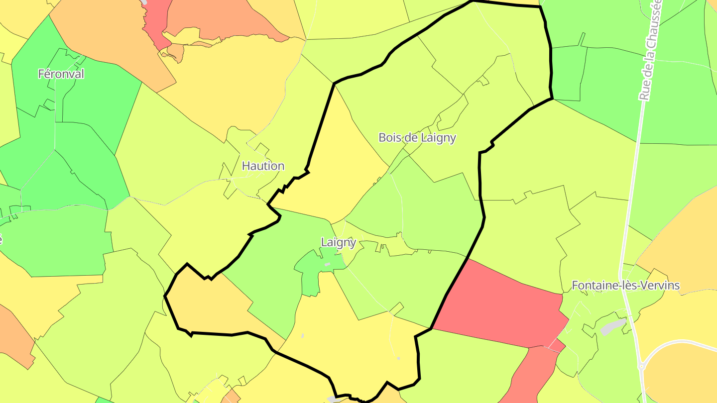Carte des prix de l'immobilier Laigny