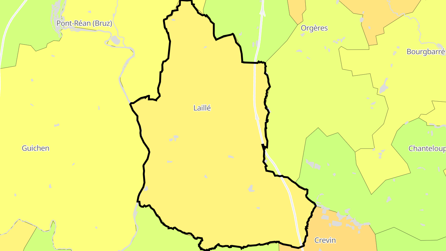 Carte des prix de l'immobilier Laillé