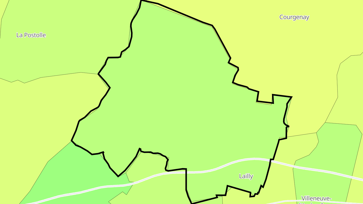 Carte des prix de l'immobilier Lailly