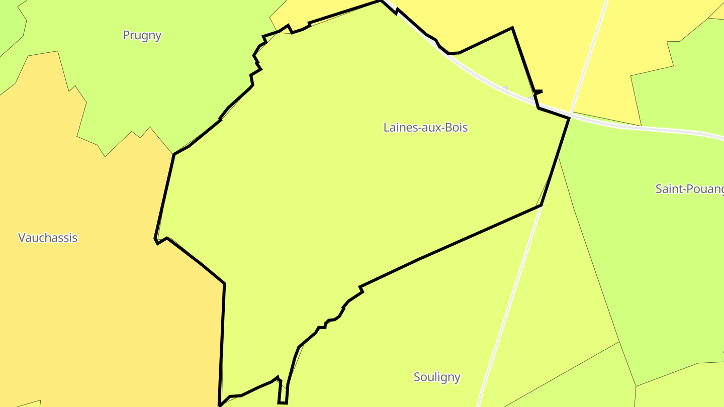Carte des prix de l'immobilier Laines-aux-Bois