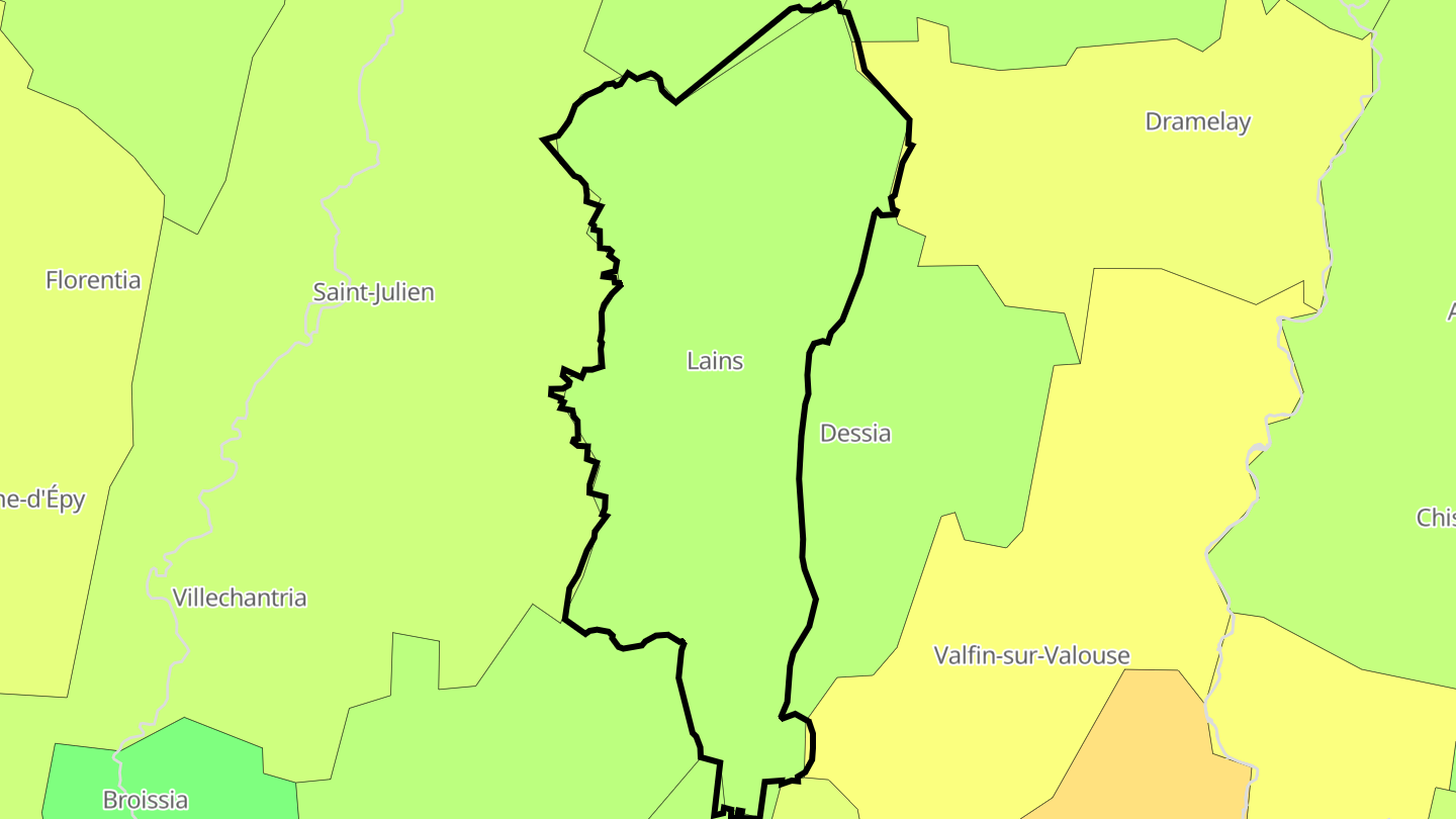 Carte des prix de l'immobilier Lains
