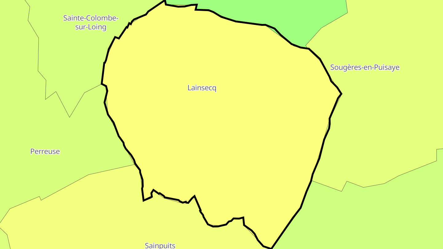 Carte des prix de l'immobilier Lainsecq