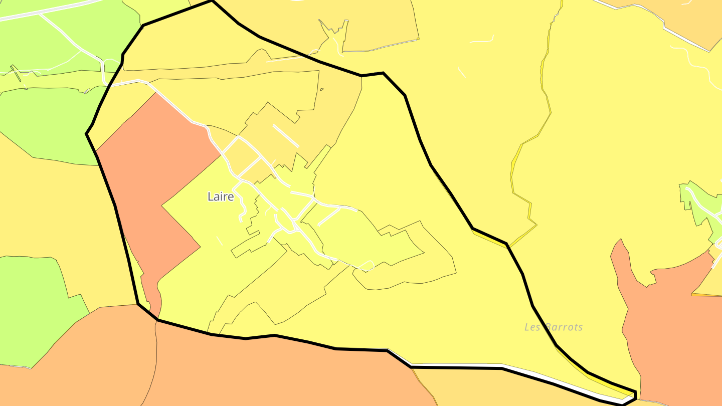 Carte des prix de l'immobilier Laire