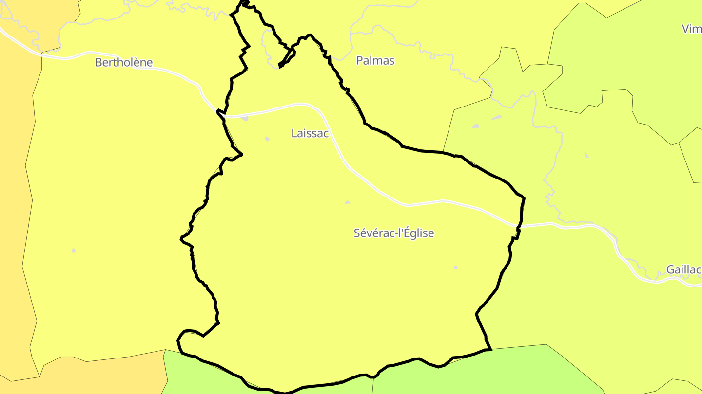 Carte des prix de l'immobilier Laissac-Sévérac l'Église