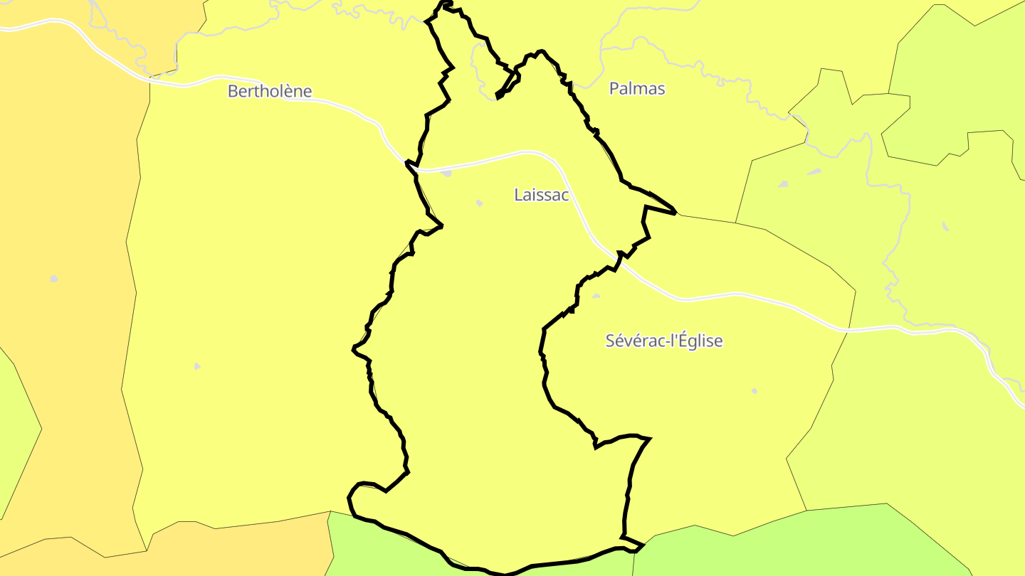 Carte des prix de l'immobilier Laissac