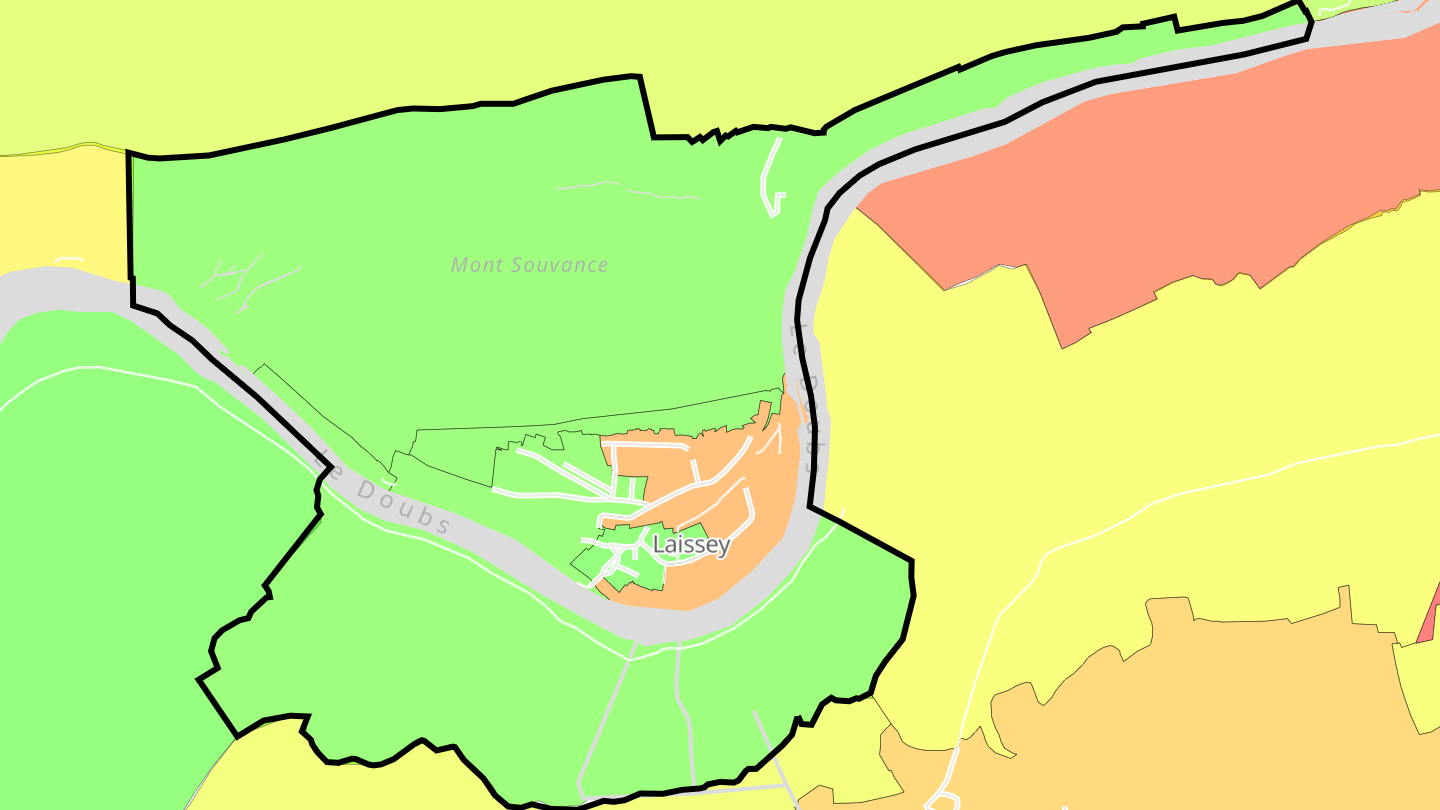 Carte des prix de l'immobilier Laissey