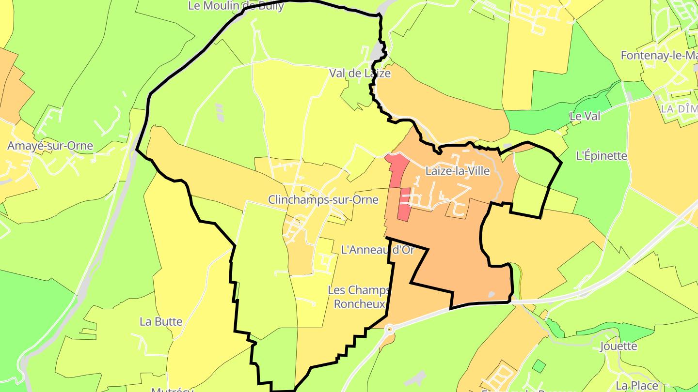 Carte des prix de l'immobilier Laize-Clinchamps