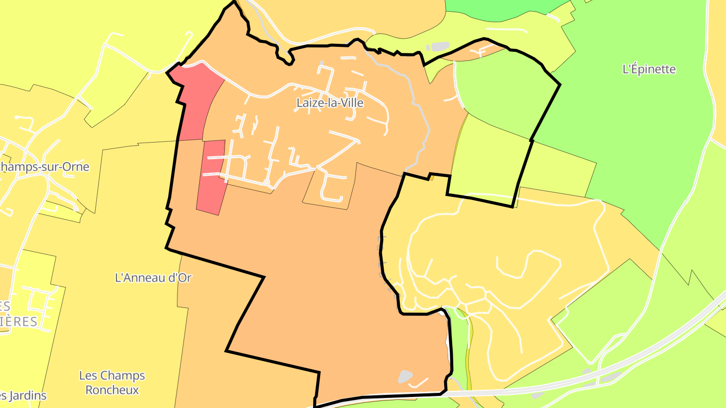 Carte des prix de l'immobilier Laize-la-Ville