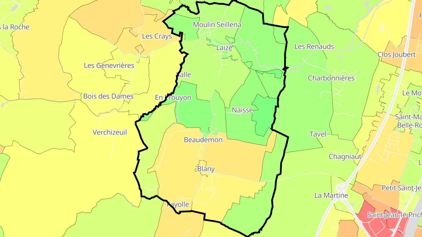 Carte des prix de l'immobilier Laizé