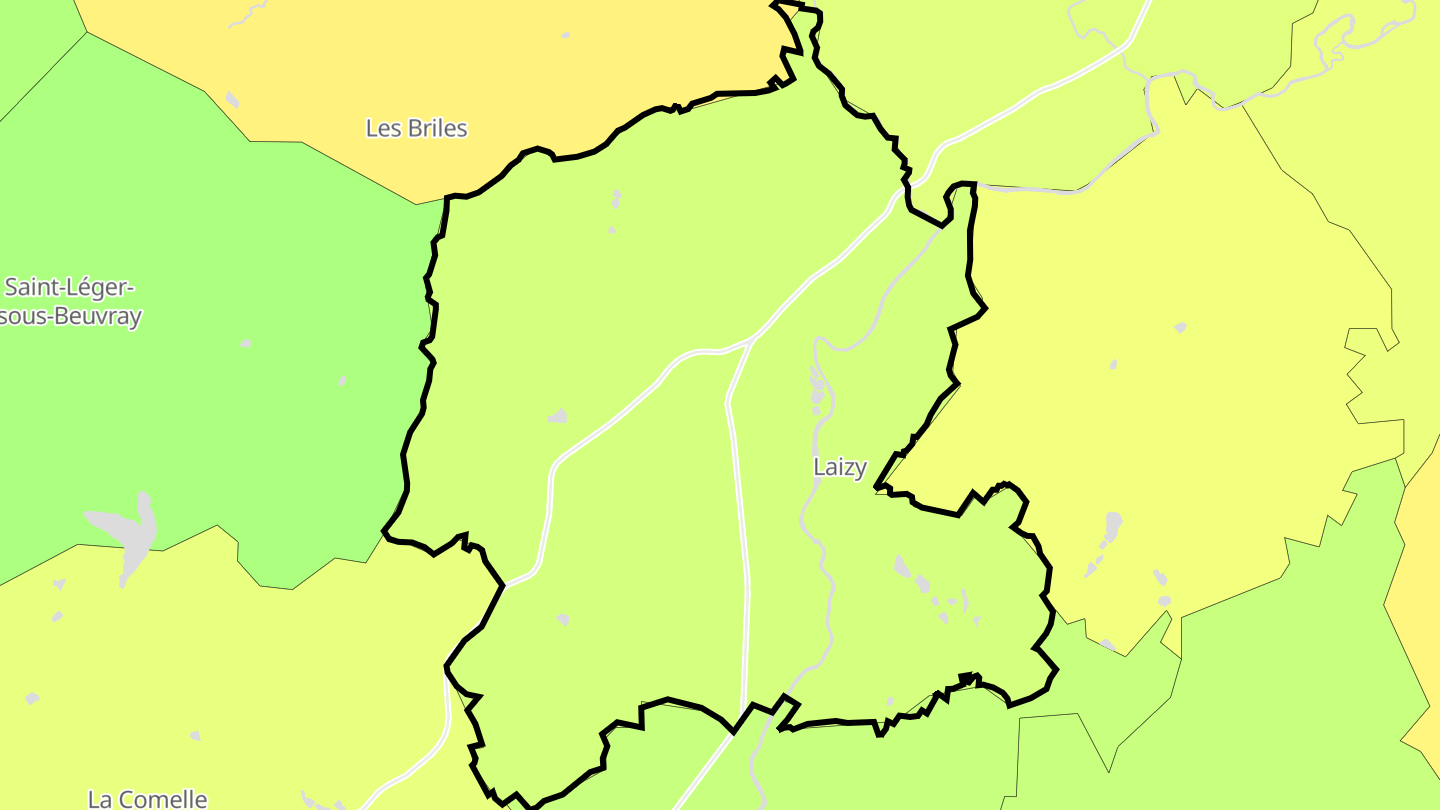 Carte des prix de l'immobilier Laizy