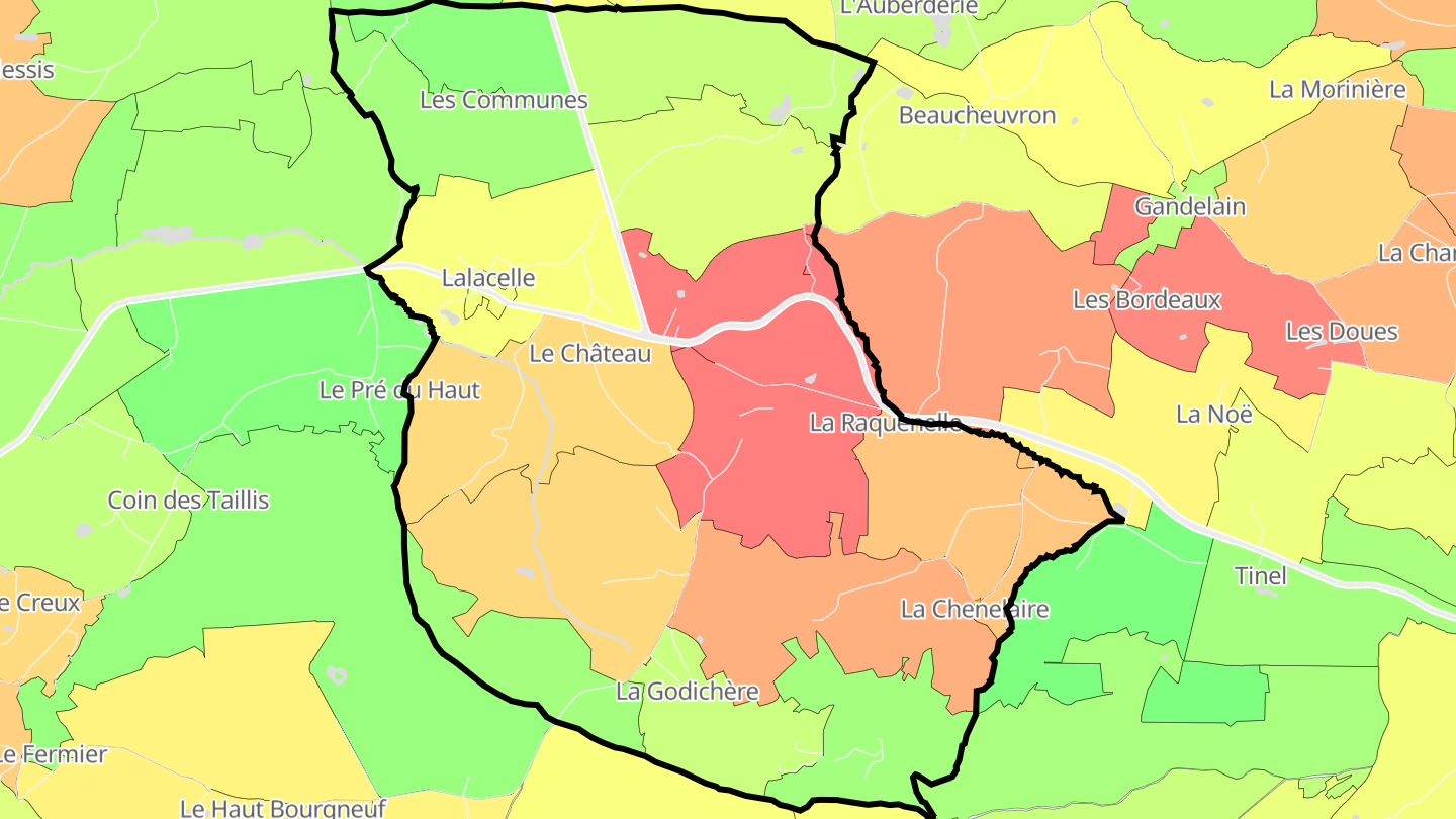 Carte des prix de l'immobilier Lalacelle