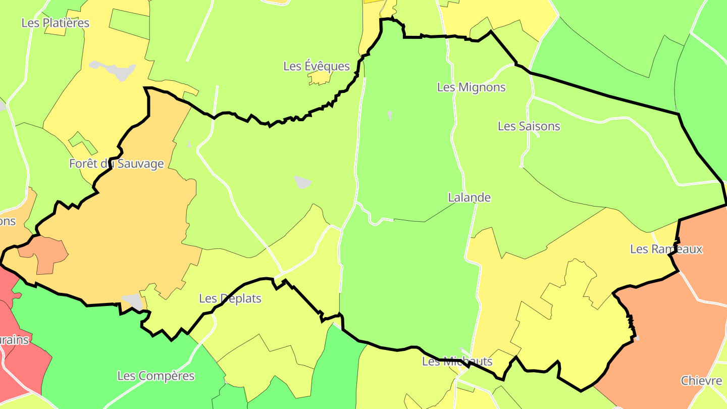 Carte des prix de l'immobilier Lalande