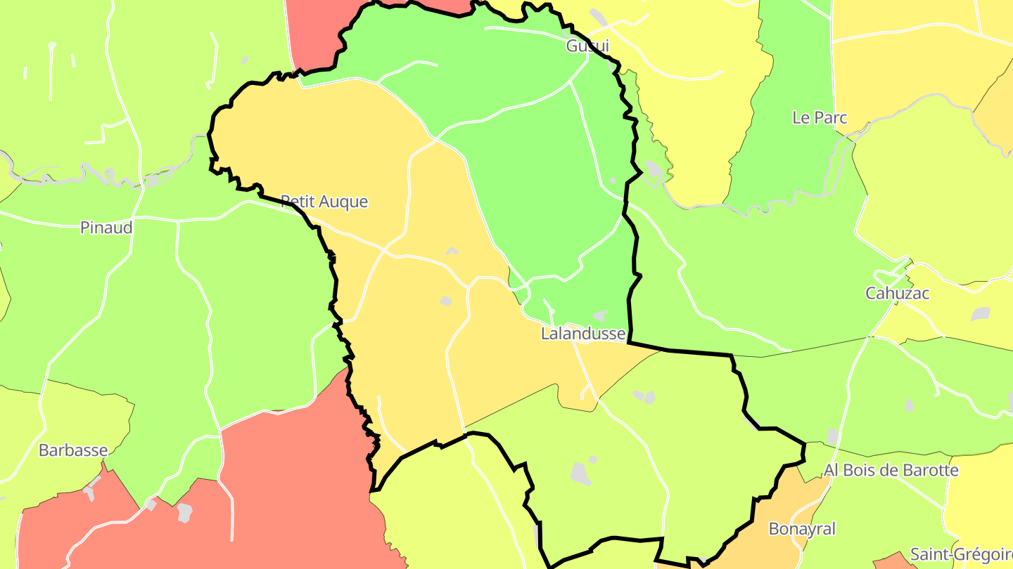 Carte des prix de l'immobilier Lalandusse