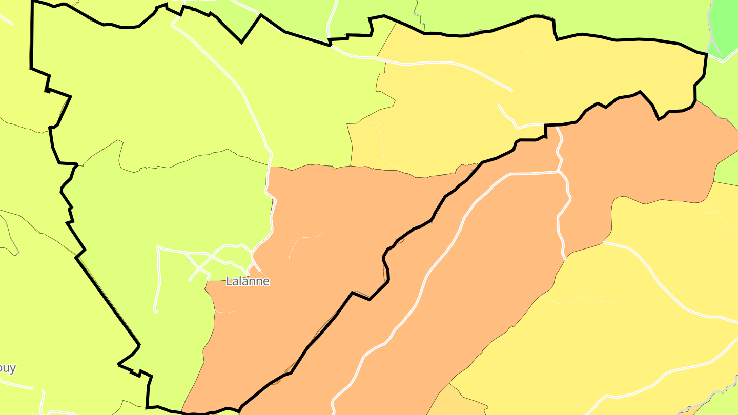 Carte des prix de l'immobilier Lalanne