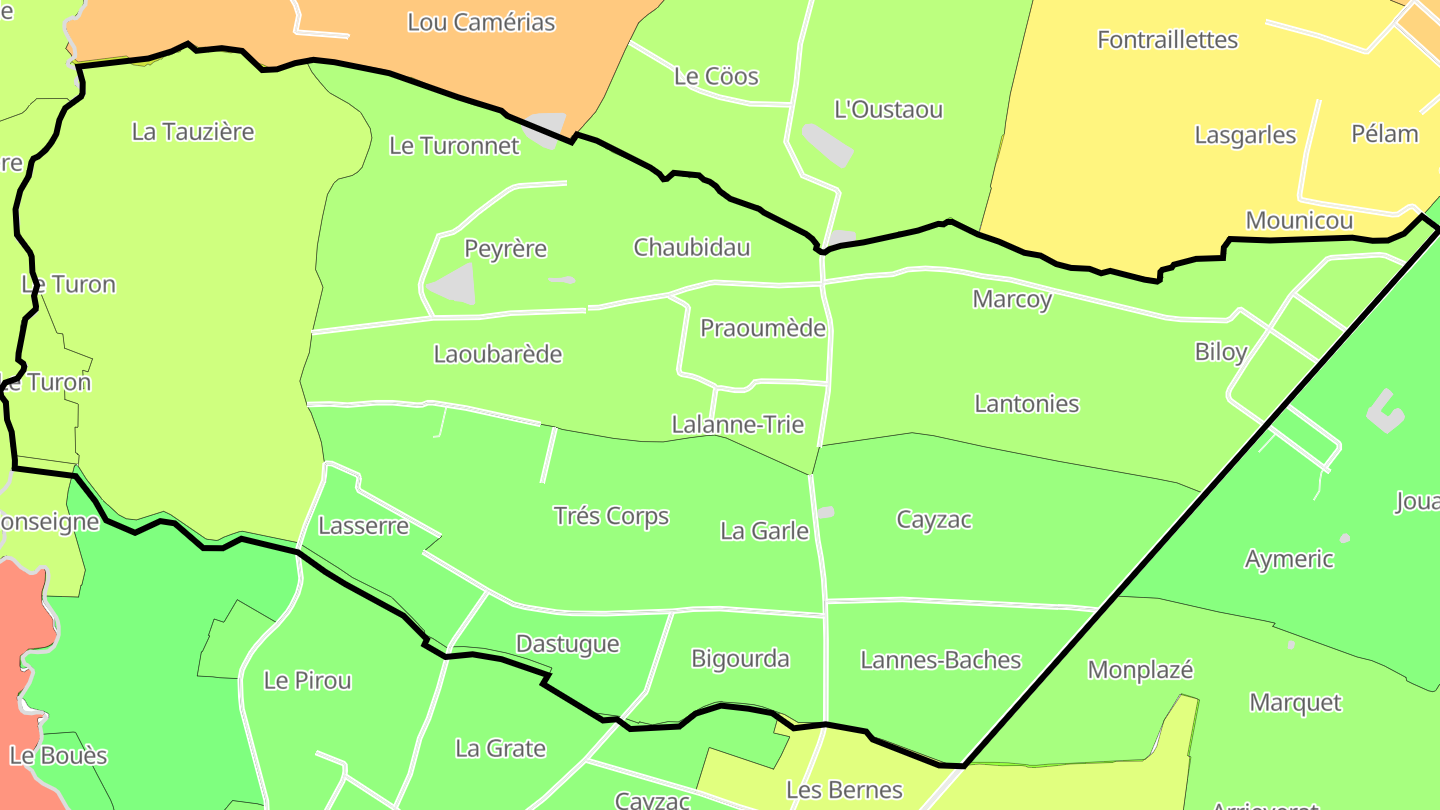 Carte des prix de l'immobilier Lalanne-Trie