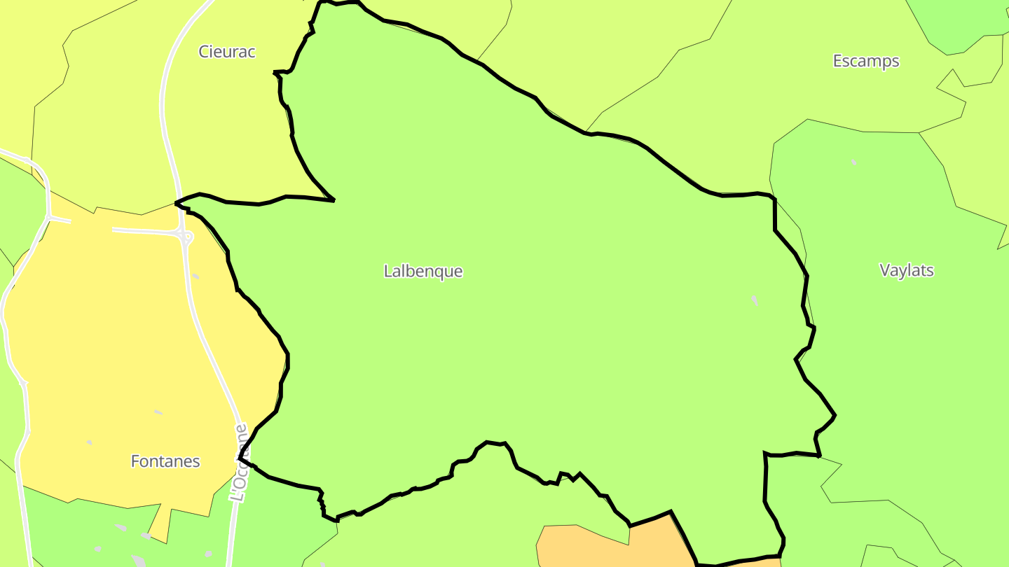 Carte des prix de l'immobilier Lalbenque