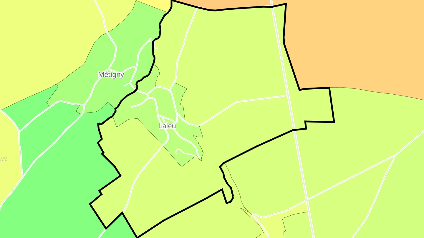 Carte des prix de l'immobilier Laleu