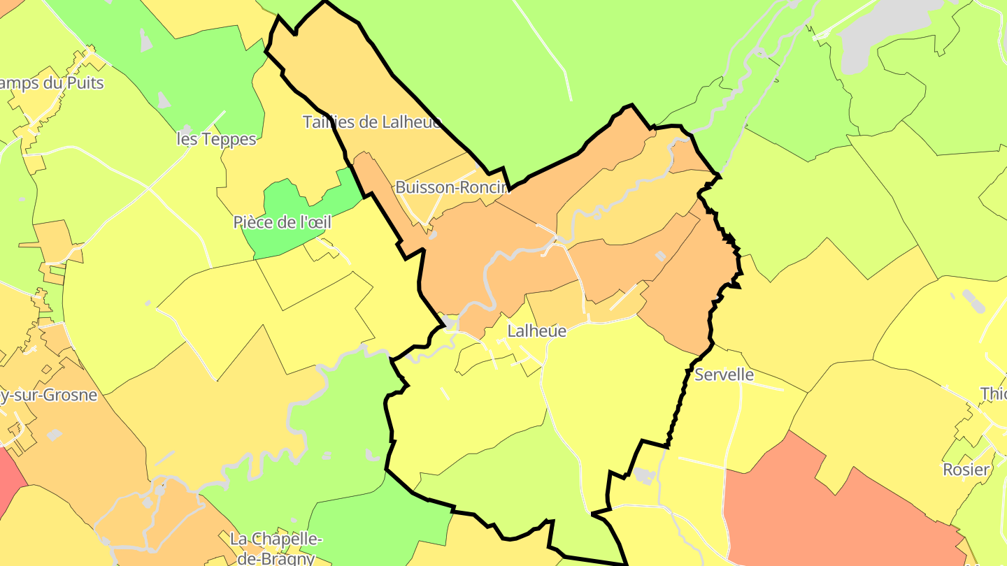 Carte des prix de l'immobilier Lalheue