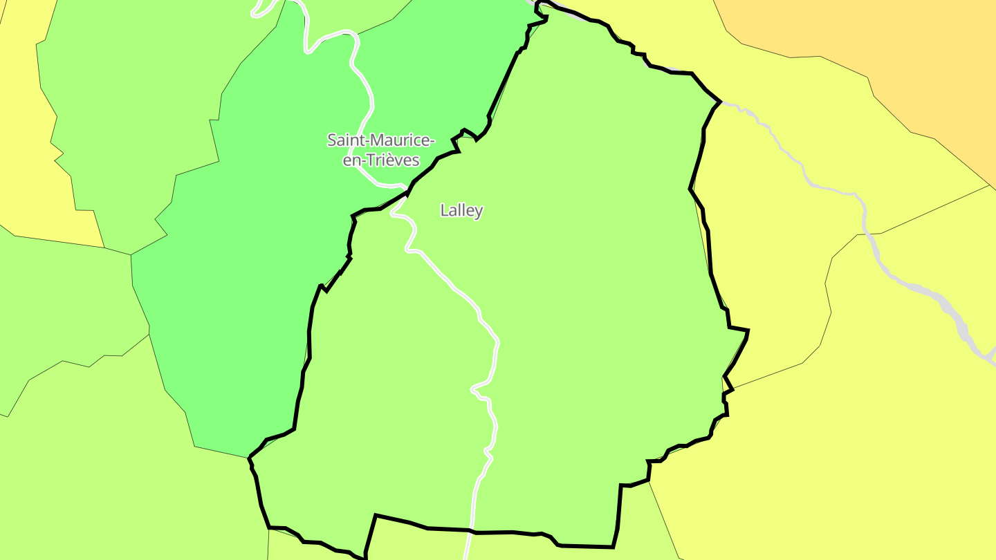 Carte des prix de l'immobilier Lalley