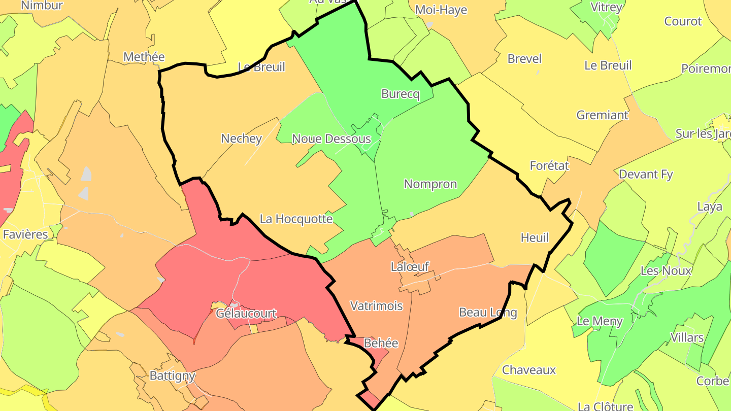 Carte des prix de l'immobilier Lalœuf