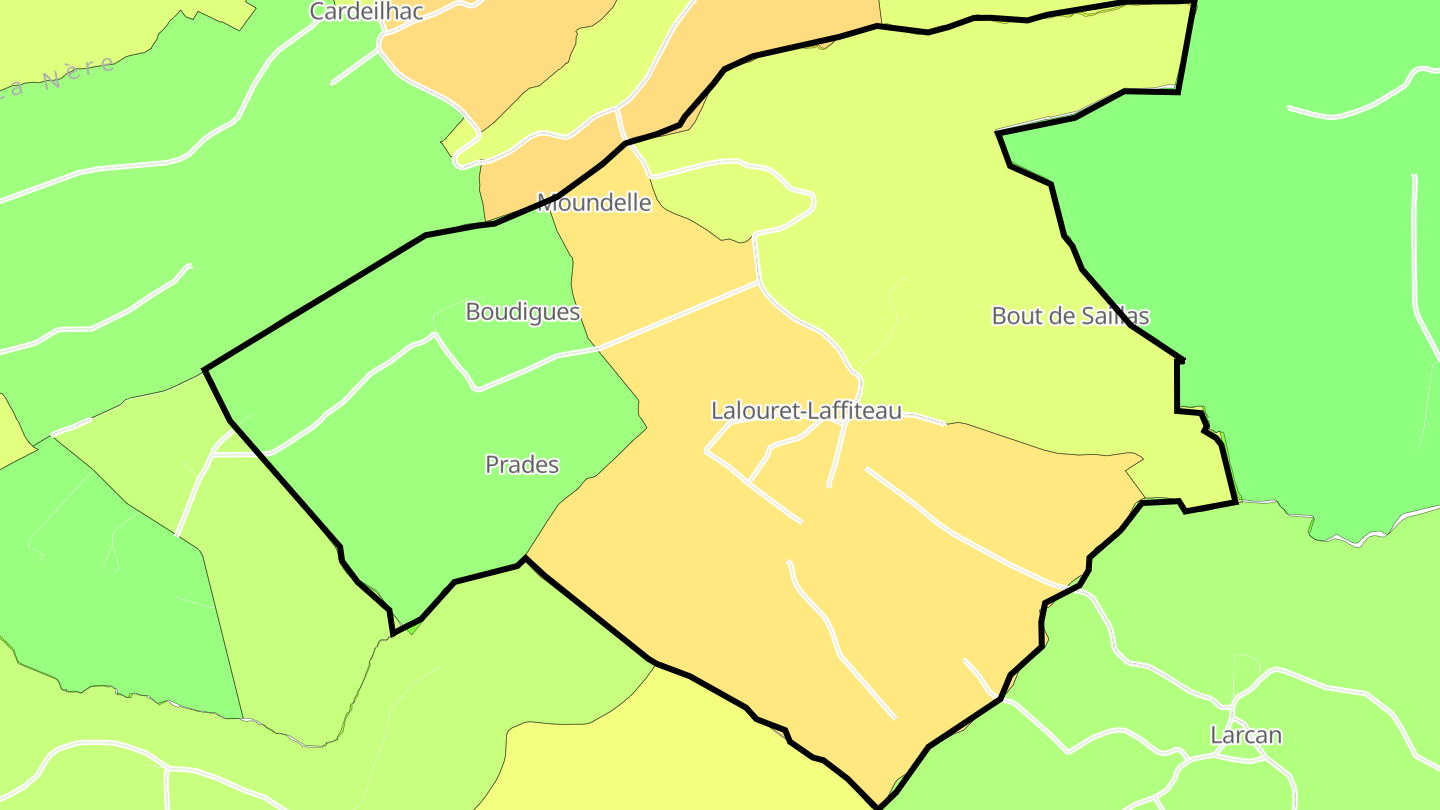 Carte des prix de l'immobilier Lalouret-Laffiteau