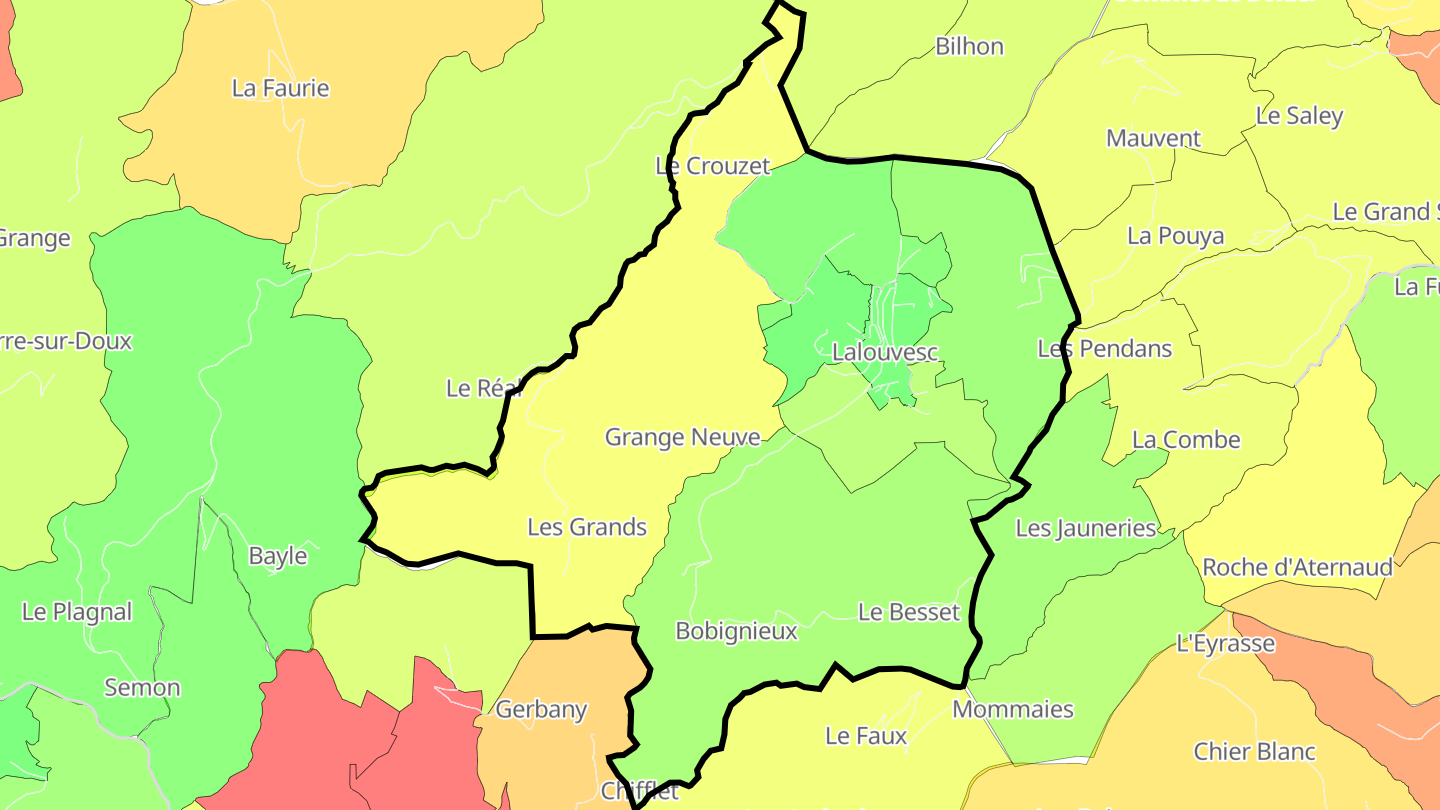 Carte des prix de l'immobilier Lalouvesc