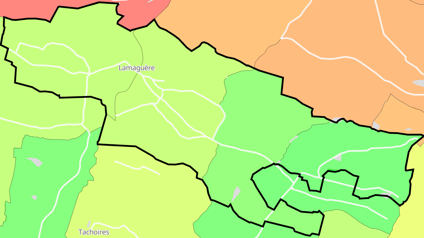 Carte des prix de l'immobilier Lamaguère
