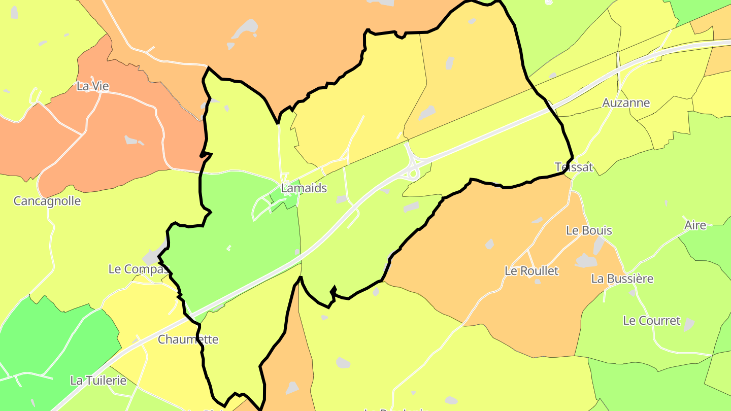 Carte des prix de l'immobilier Lamaids