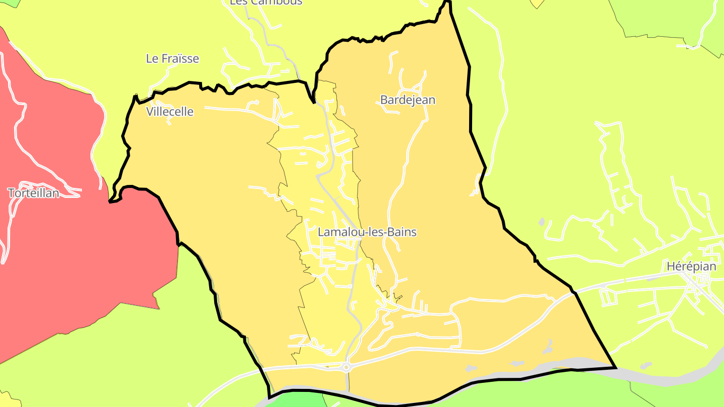 Carte des prix de l'immobilier Lamalou-les-Bains