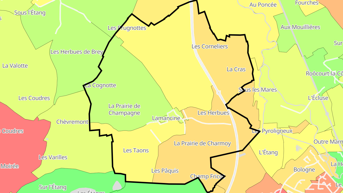 Carte des prix de l'immobilier Lamancine