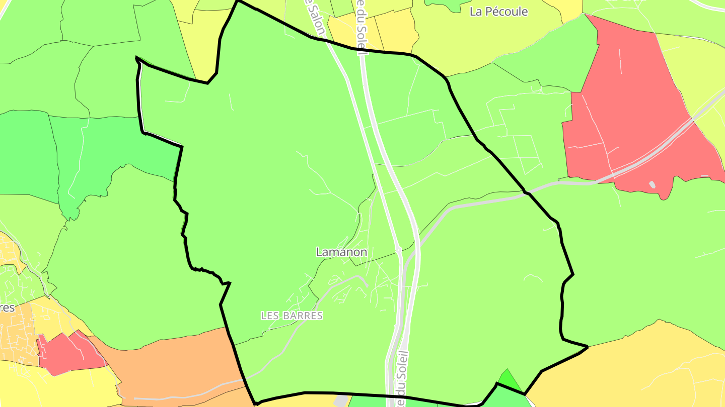 Carte des prix de l'immobilier Lamanon