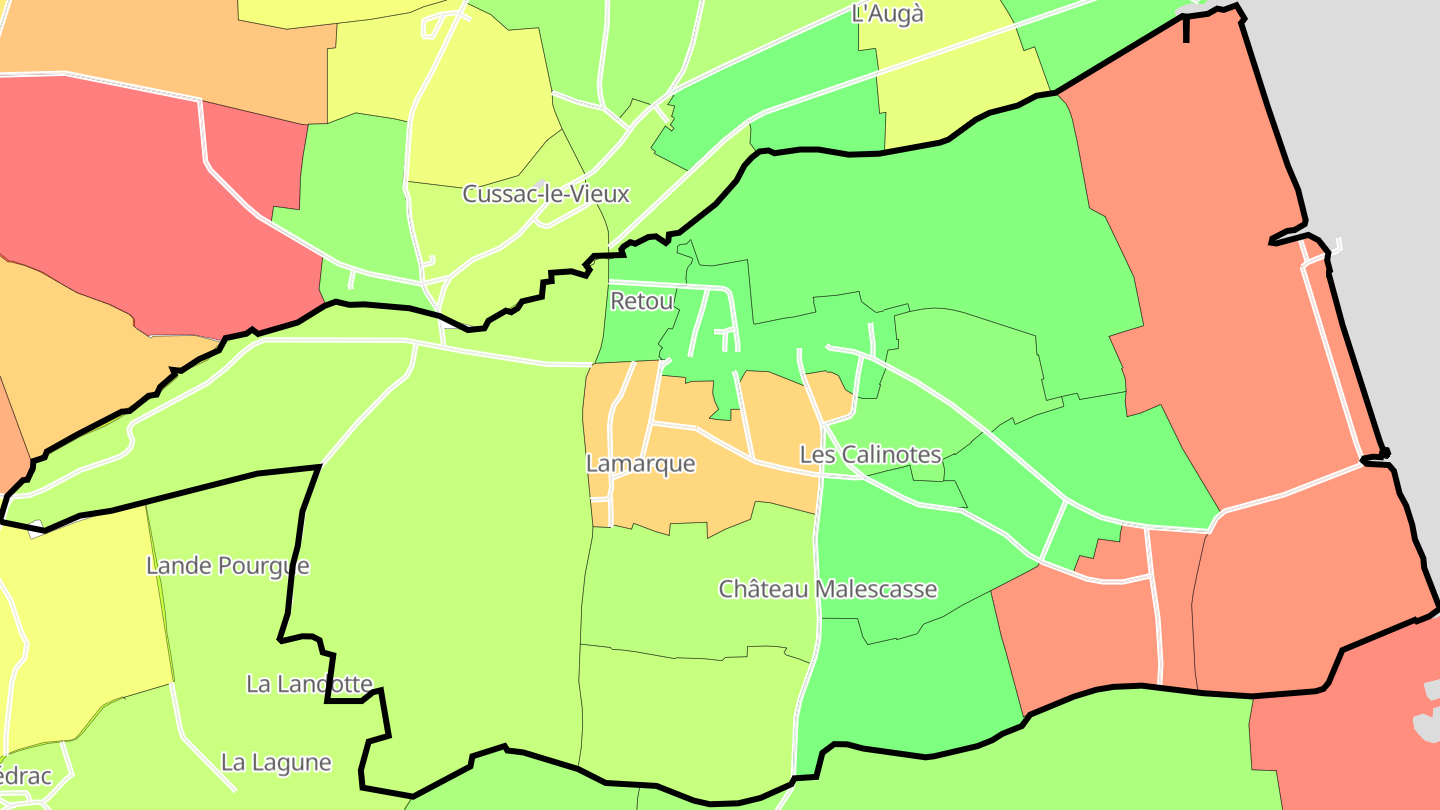Carte des prix de l'immobilier Lamarque