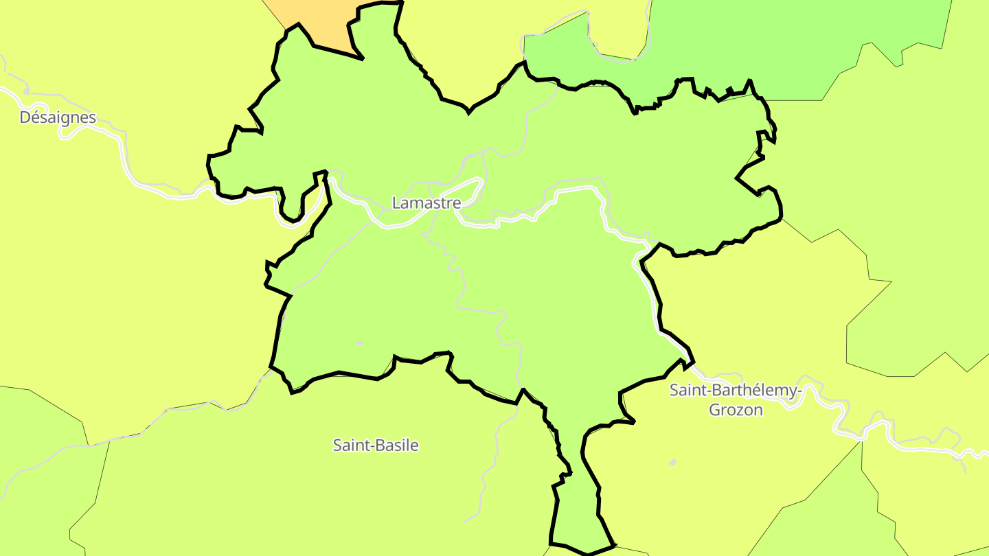 Carte des prix de l'immobilier Lamastre
