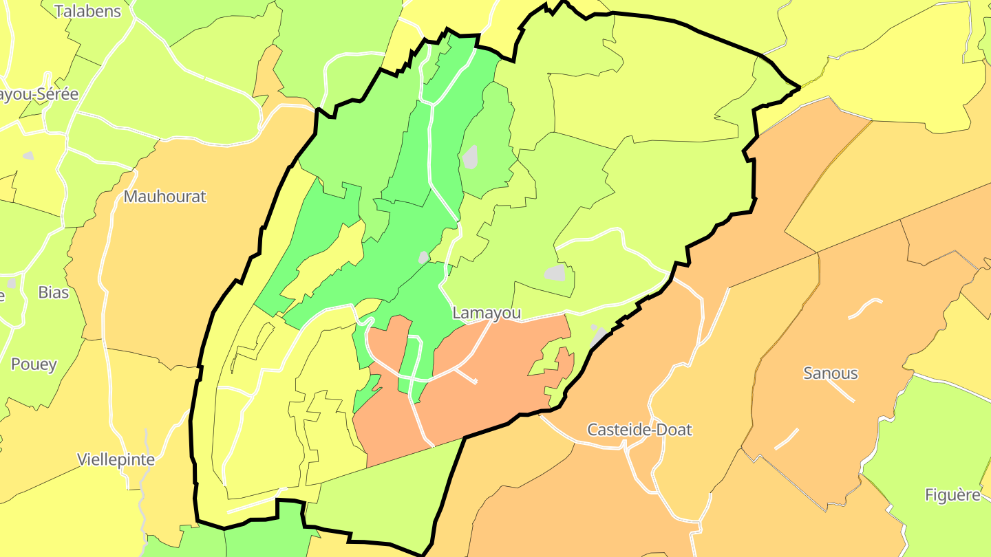 Carte des prix de l'immobilier Lamayou